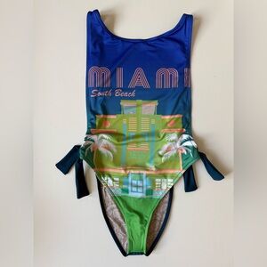 Free People FP Beach Womens free-est Pamela Printed One-Piece Swimsuit - Size S